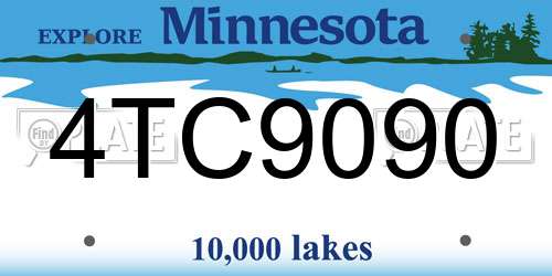4TC9090 Minnesota License Plate