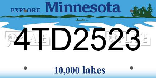 4TD2523 Minnesota License Plate