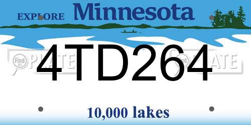 4TD264 Minnesota License Plate