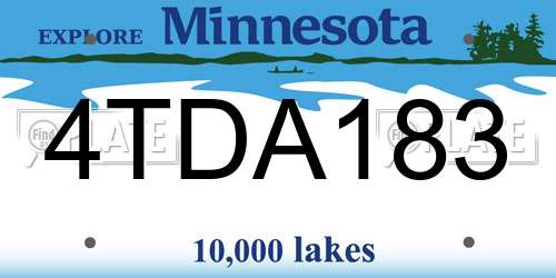 4TDA183 Minnesota License Plate
