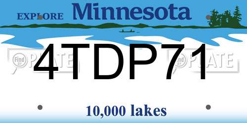 4TDP71 Minnesota License Plate