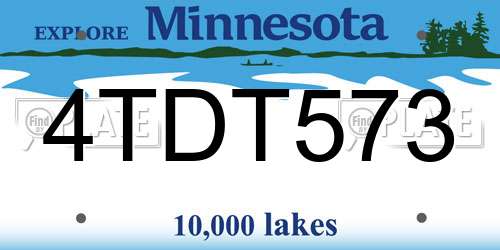 4TDT573 Minnesota License Plate