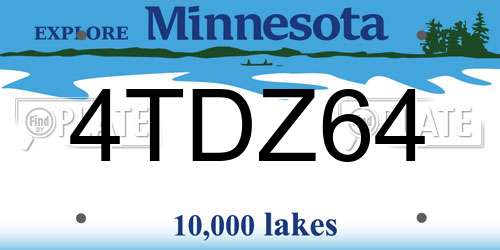 4TDZ64 Minnesota License Plate