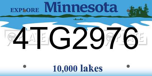 4TG2976 Minnesota License Plate