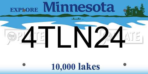 4TLN24 Minnesota License Plate