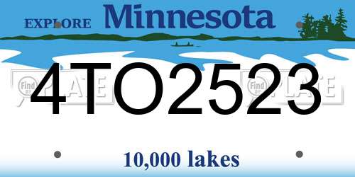 4TO2523 Minnesota License Plate