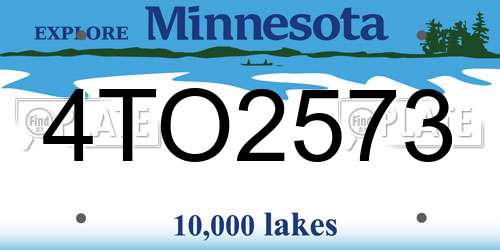 4TO2573 Minnesota License Plate