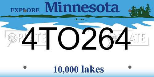 4TO264 Minnesota License Plate