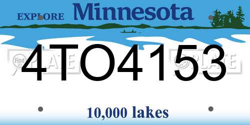4TO4153 Minnesota License Plate