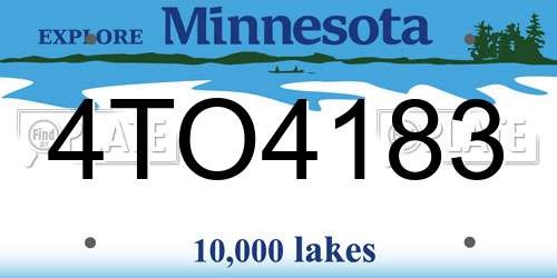 4TO4183 Minnesota License Plate