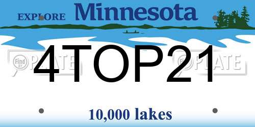4TOP21 Minnesota License Plate