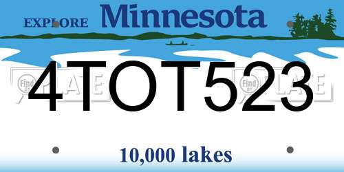 4TOT523 Minnesota License Plate