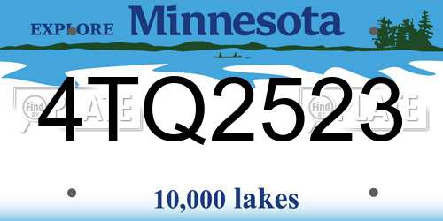 4TQ2523 Minnesota License Plate