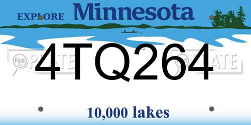 4TQ264 Minnesota License Plate
