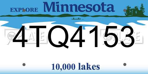 4TQ4153 Minnesota License Plate