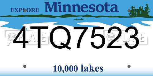 4TQ7523 Minnesota License Plate