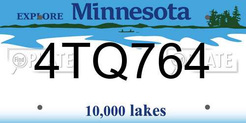 4TQ764 Minnesota License Plate