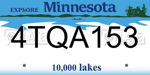 4TQA153 Minnesota License Plate