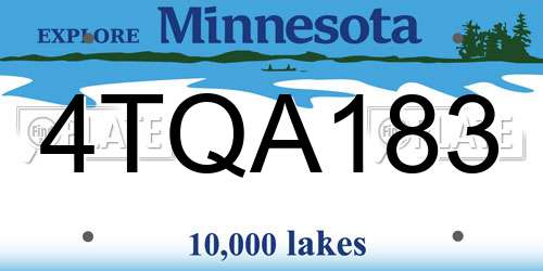 4TQA183 Minnesota License Plate