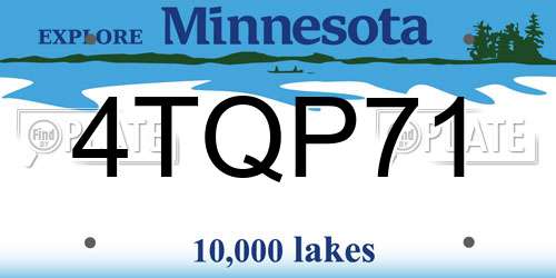 4TQP71 Minnesota License Plate
