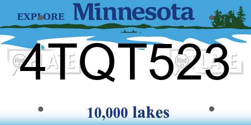 4TQT523 Minnesota License Plate