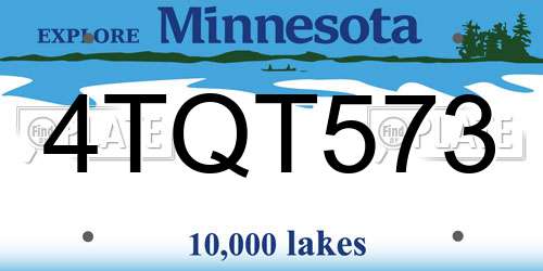 4TQT573 Minnesota License Plate