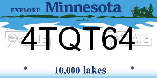 4TQT64 Minnesota License Plate