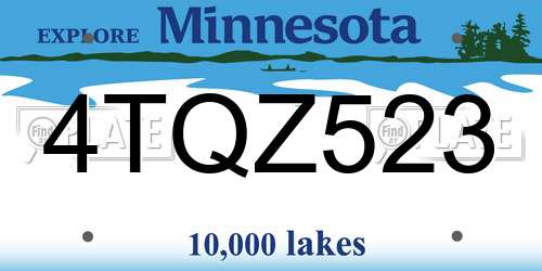4TQZ523 Minnesota License Plate