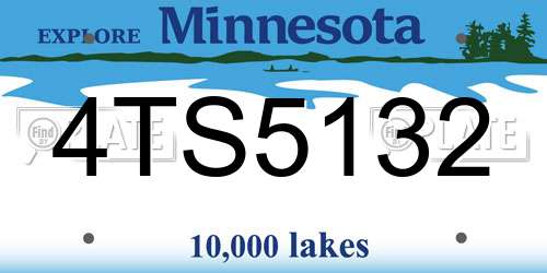 4TS5132 Minnesota License Plate