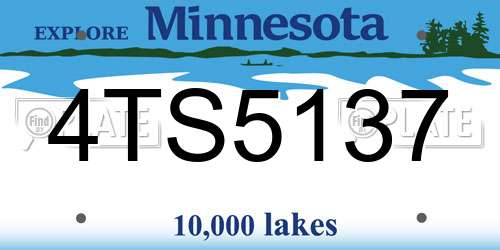 4TS5137 Minnesota License Plate