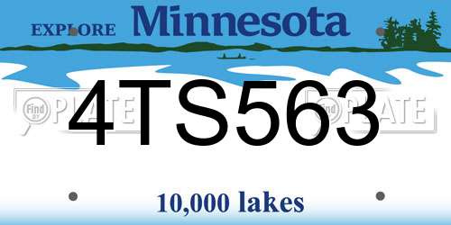 4TS563 Minnesota License Plate