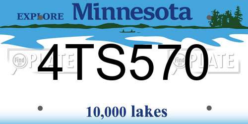 4TS570 Minnesota License Plate