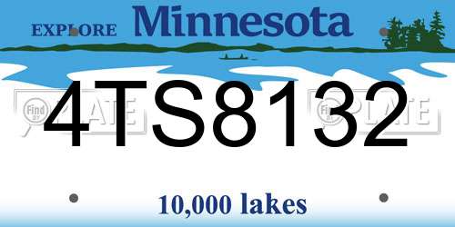 4TS8132 Minnesota License Plate