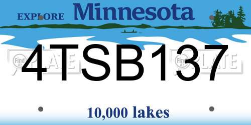 4TSB137 Minnesota License Plate