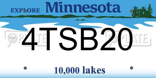 4TSB20 Minnesota License Plate