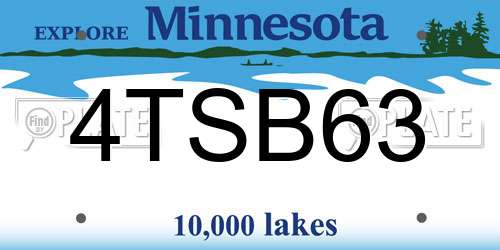 4TSB63 Minnesota License Plate