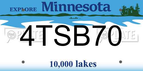 4TSB70 Minnesota License Plate