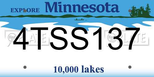 4TSS137 Minnesota License Plate