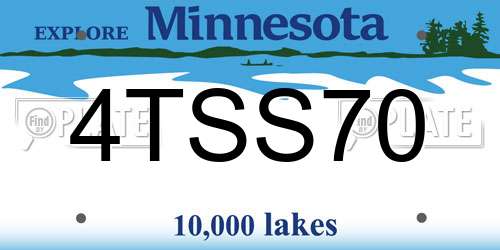4TSS70 Minnesota License Plate