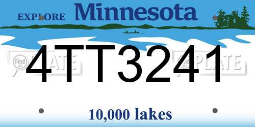 4TT3241 Minnesota License Plate