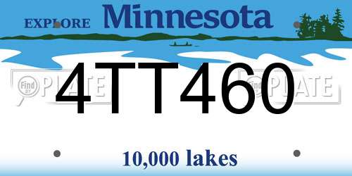 4TT460 Minnesota License Plate