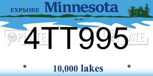 4TT995 Minnesota License Plate