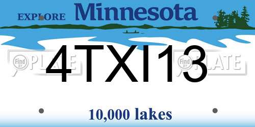 4TXI13 Minnesota License Plate