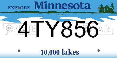 4TY856 Minnesota License Plate