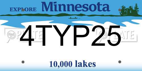 4TYP25 Minnesota License Plate