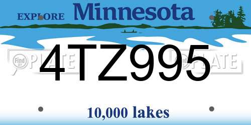 4TZ995 Minnesota License Plate