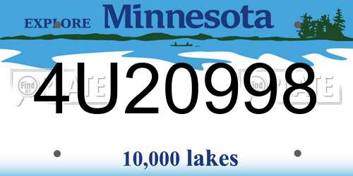 4U20998 Minnesota License Plate