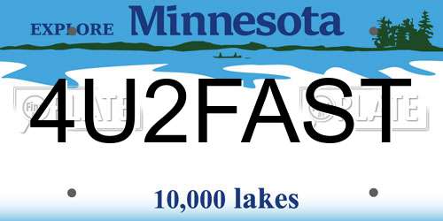4U2FAST Minnesota License Plate