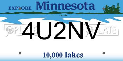 4U2NV Minnesota License Plate