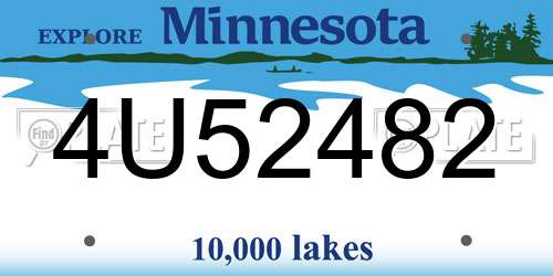 4U52482 Minnesota License Plate